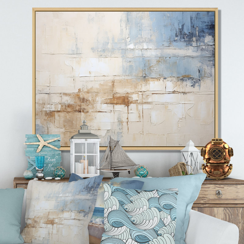 Plourde - Coastal Minimalisme, reproduction d'art sur toile encadrée, H 30 po x l 40 po x P 1,5 po, Cadre naturel flottant