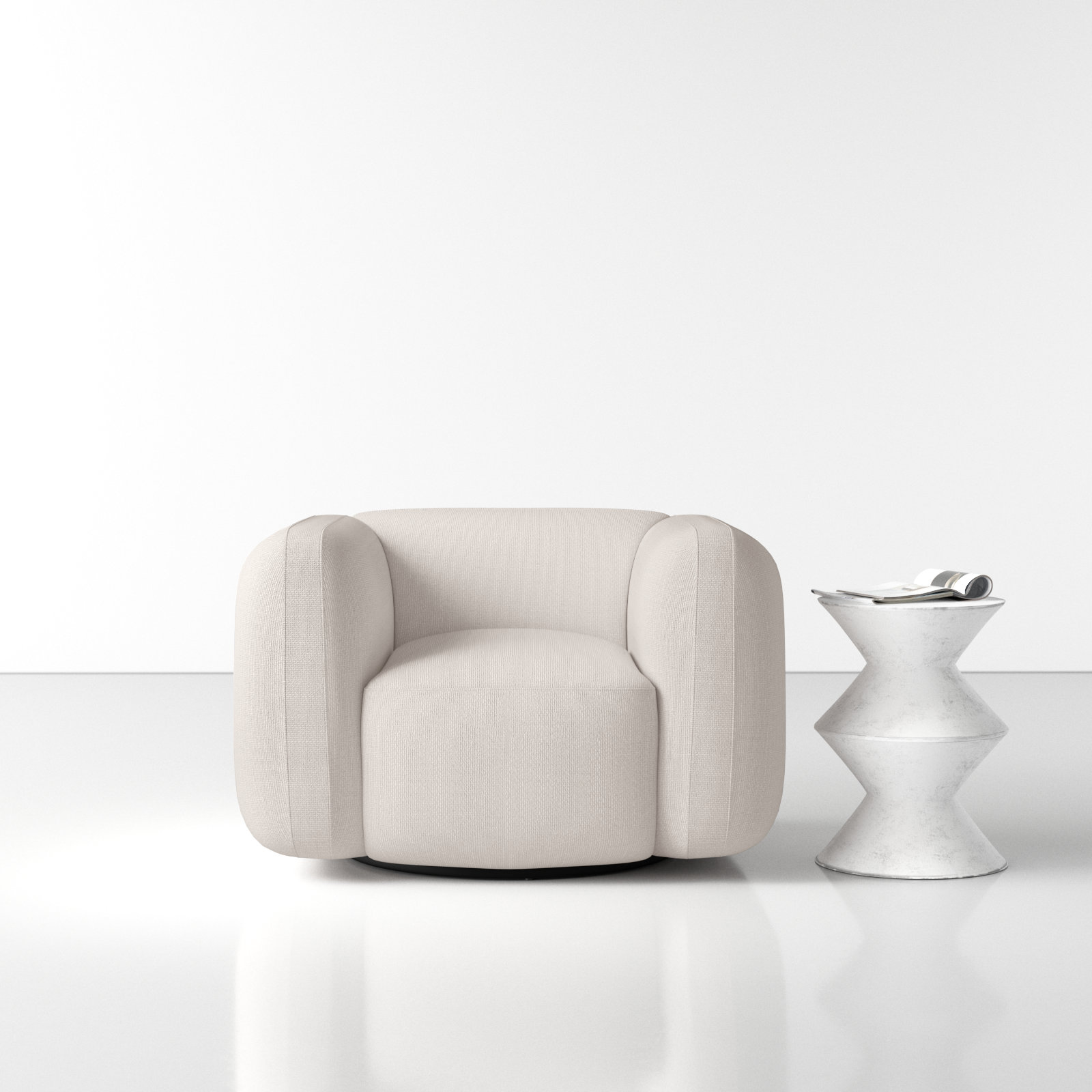 Lainey Upholstered Swivel Armchair, Gibson Wheat