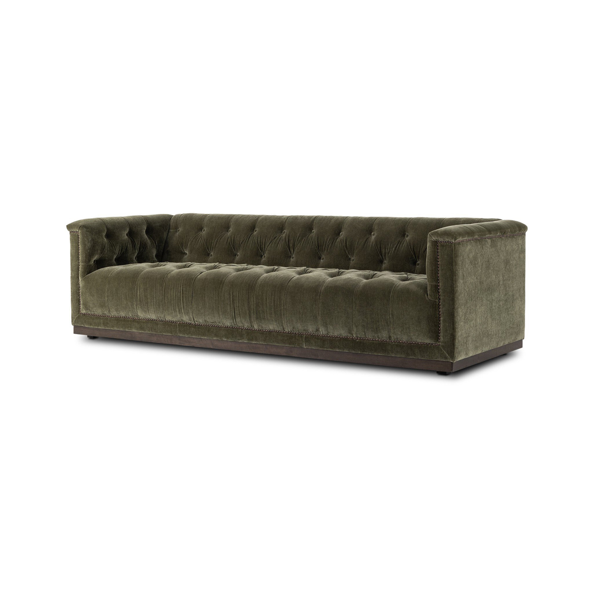 Chirlin 95'' Upholstered Chesterfield Sofa, Amici Moss