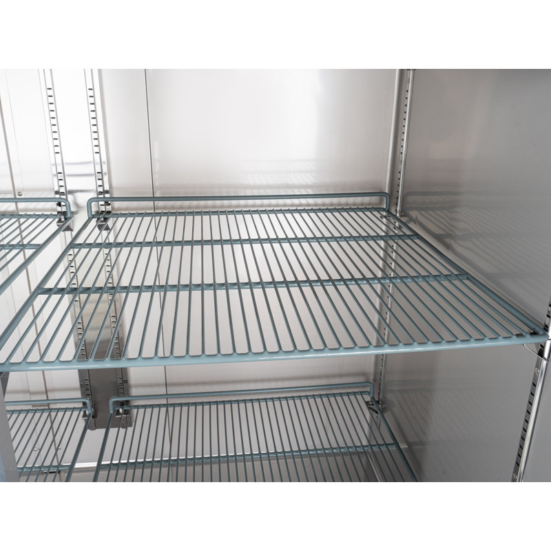 54'' Stainless Steel Double Door Commercial Refrigerator with Glass Doors