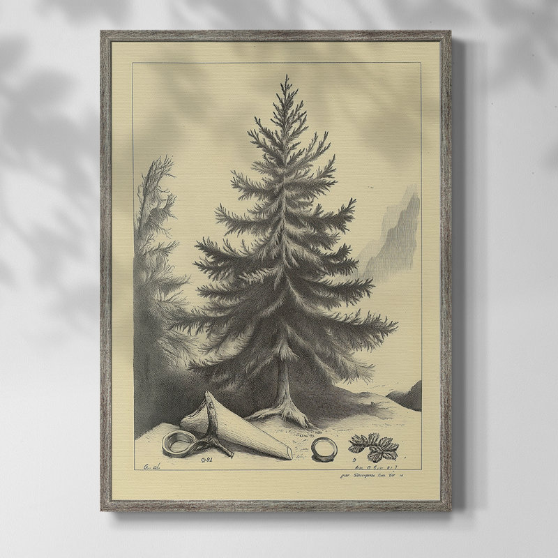 Reproduction d'art encadrée de Noël, H 15 po x l 12 po