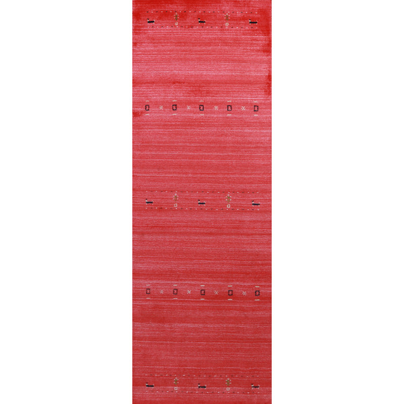 Tapis de couloir rayé fabriqué à la main Gabbeh 3 x 10