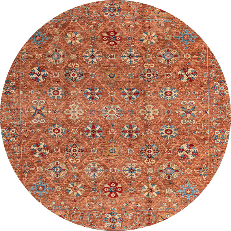 Comhan Floral Indoor Rug, Round 5'