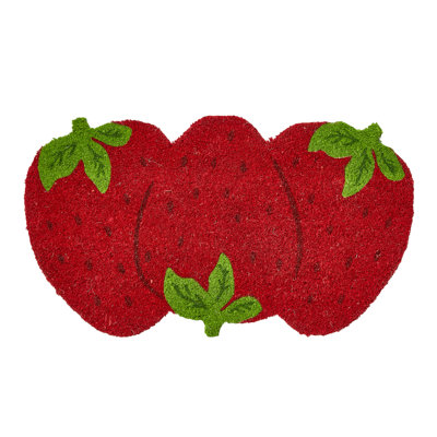Strawberry Non-Slip Coir Door Mat