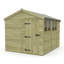 Total Sheds 8ft x 11ft Apex Garden Shed - Single Door - With Windows - Pressure Treated Timber - UK Manufactured