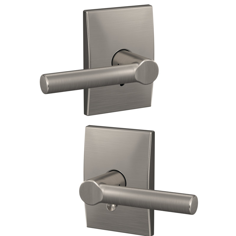 Custom Broadway Hall-Closet and Bed-Bath Lever with Century Trim, Satin Nickel