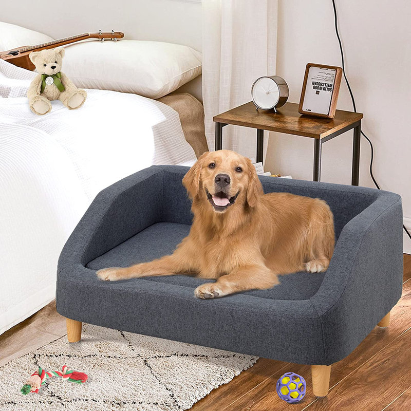 Canapé pour chien avec coussin amovible, Gris foncé
