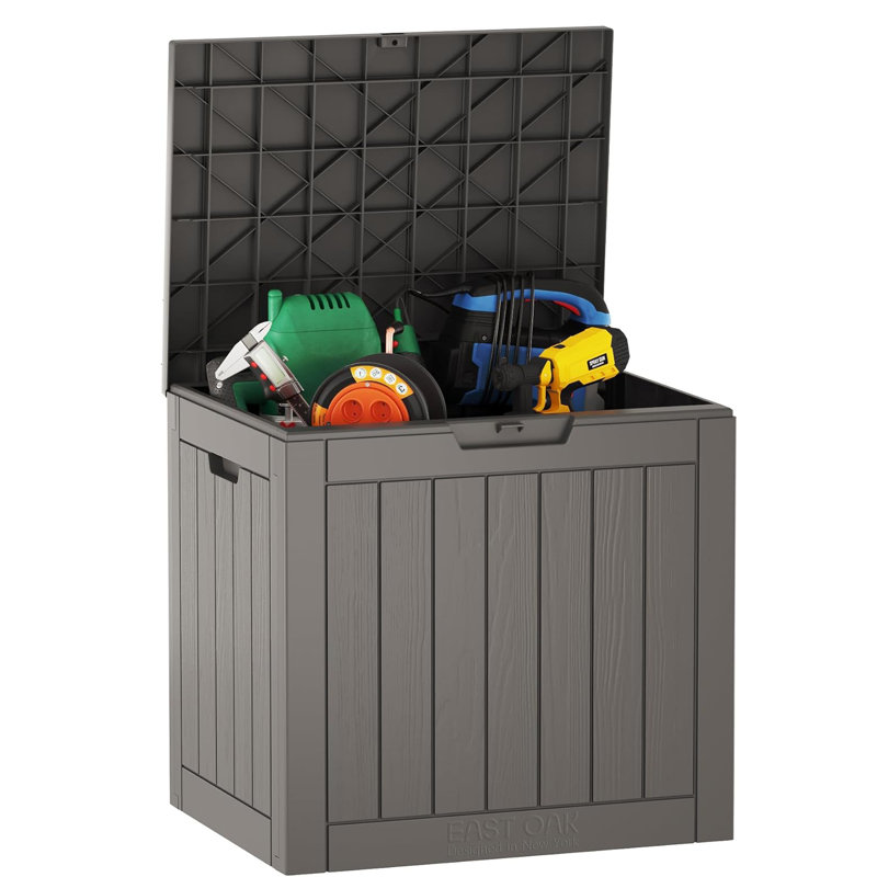 Gray Resin Lockable 31 Gallon Outdoor Deck Box