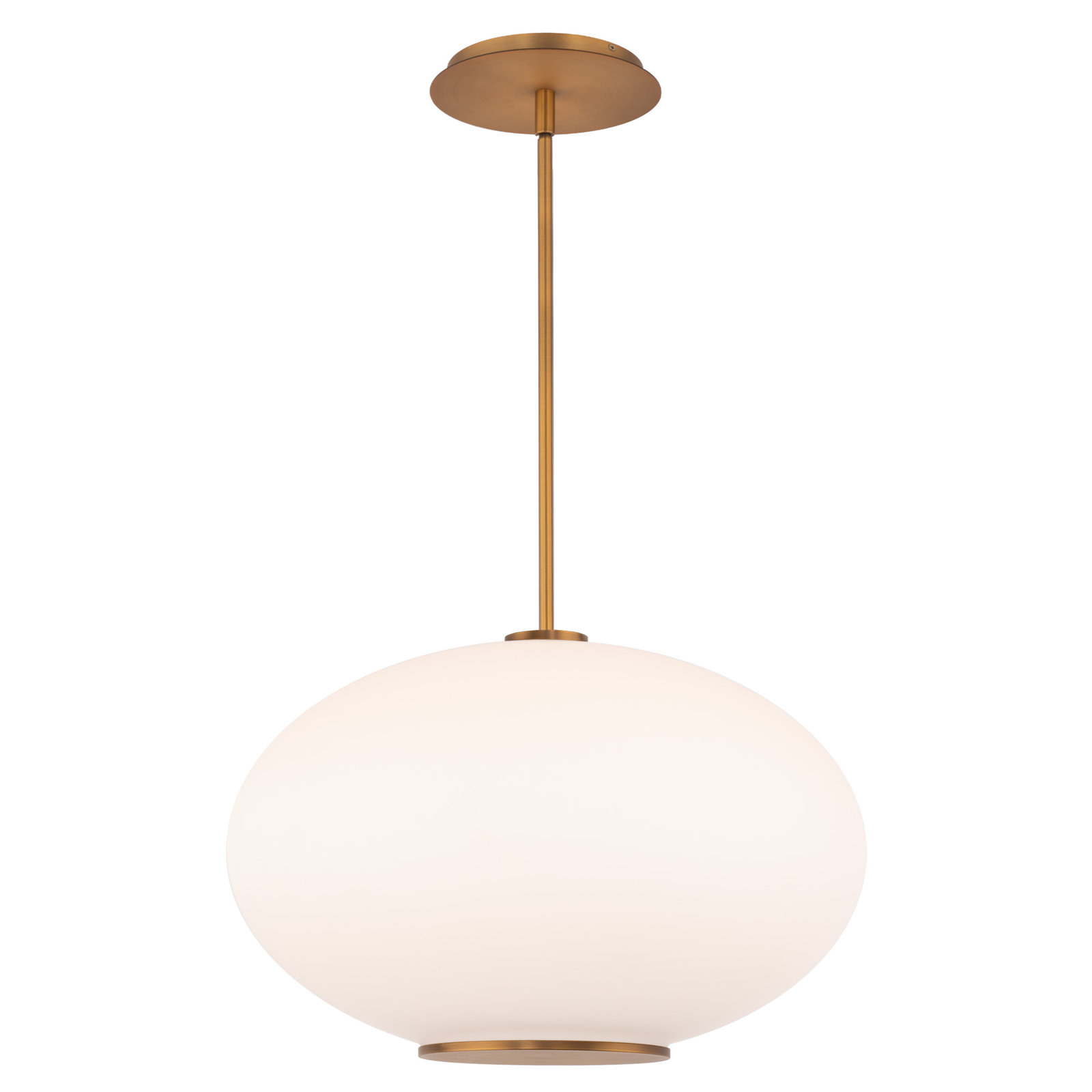 Illusion Single Light Glass Dimmable LED Pendant, Aged Brass, 2700