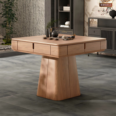 Natural Color Solid Wood Dual-Purpose Automatic Low-noise Mahjong Table for Chinese Rules