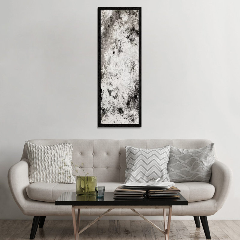 Chaotic Calm One Neutral by Mlli Villa - Panoramic Print on Canvas, 152.4cm H x 50.8cm W x 3.81cm D, Black Floater Framed
