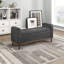Banc de rangement pour chambre à coucher de style Mid-Century moderne, siège gris foncé, structure en bois massif, assise de 42 po de largeur, 50 po x 18,5 po et H 22,5 po-130598280