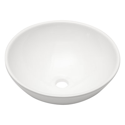 Lavabo de salle de bain vasque circulaire 16 "en céramique blanche