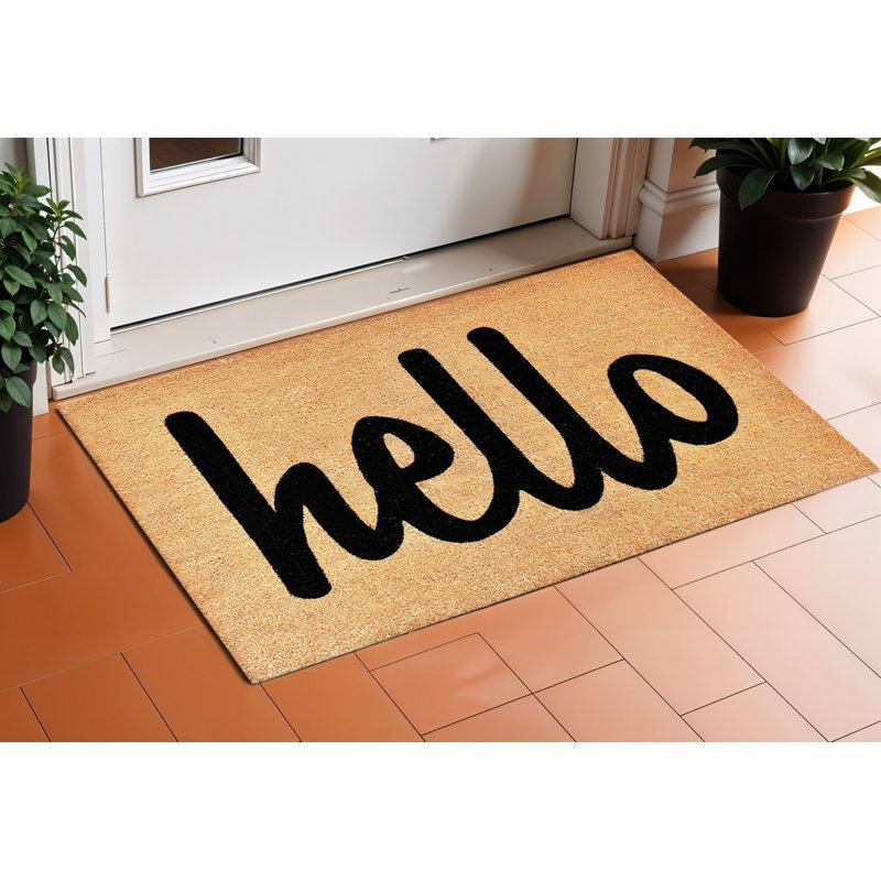 Paillasson Natural Bold Hello, 17" W X 29" L
