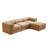 Rohan L-Shaped Chenille Sectional Sofa with Ottoman & Hidden Storage