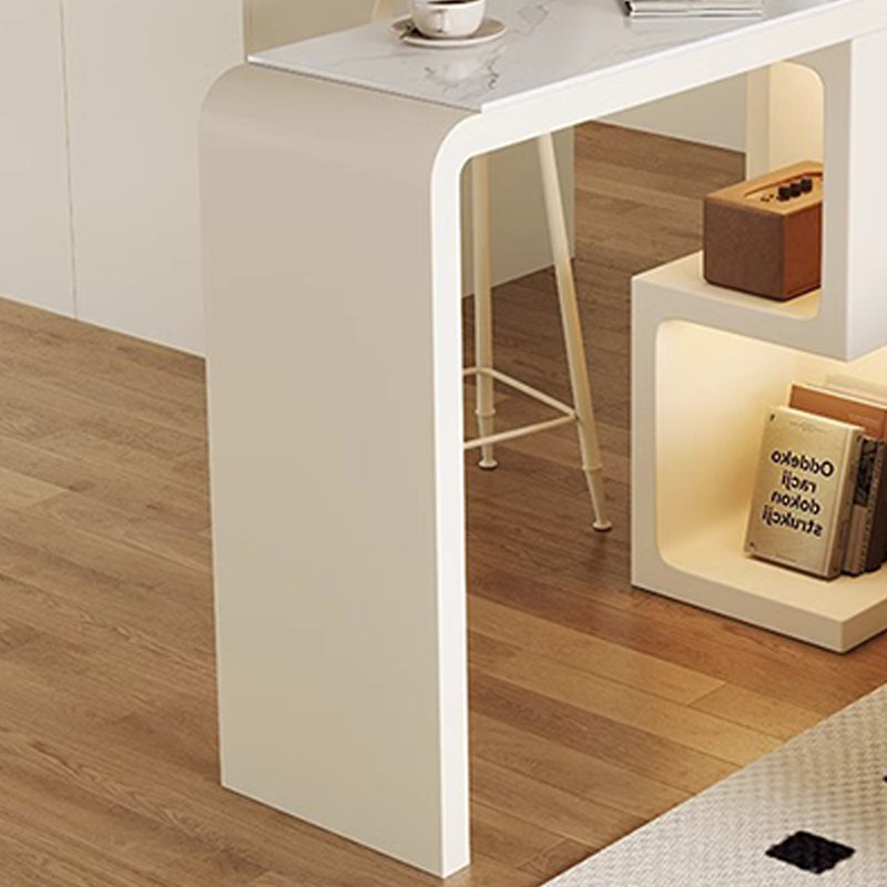 Table de bar décontractée de style crème pour la maison, H 41,3 po x L 55,1 po x l 15,7 po