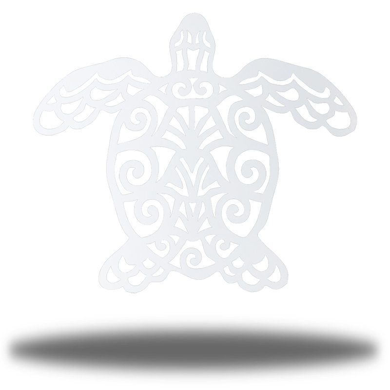 Décoration murale tortue mandala, Blanc, H 18 po x l 18 po x P 0,0125 po