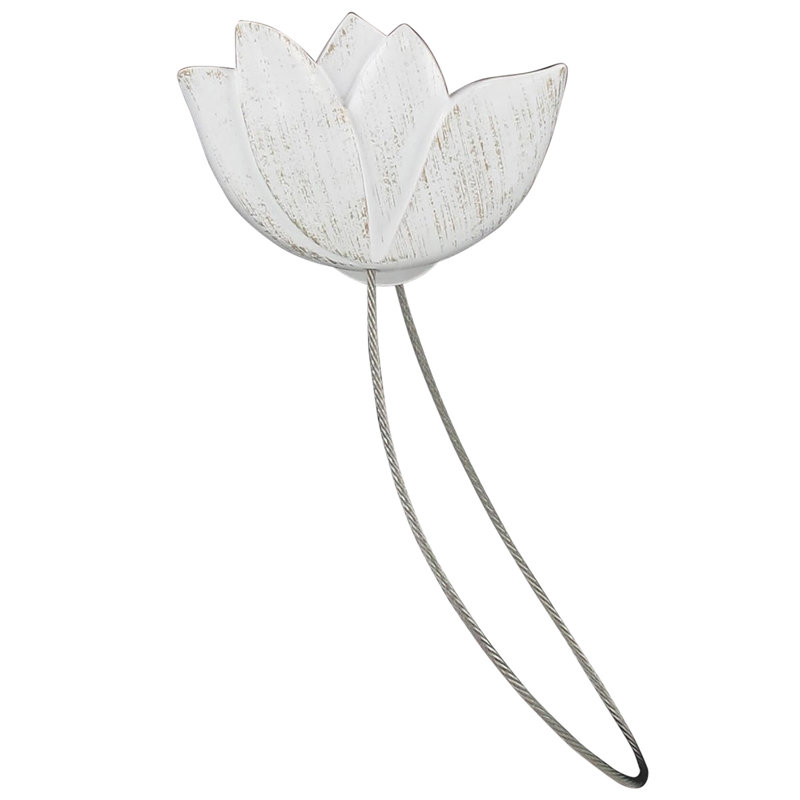 Tulip Resin 11.8'' Curtain Tieback, White