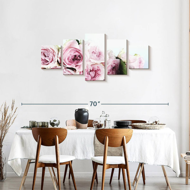 Harnek, couches de pivoines roses, H 24 po x l 55 po