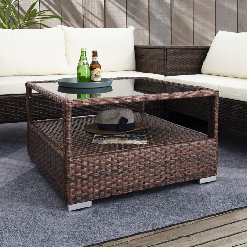 Forough Square Metal Outdoor Coffee Table , 29.5'' in. W 29.5'' in. D