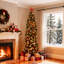 Arbre de Noël mince 7,5 pi avec lumières minces pré-éclairées - Décoration de Noël artificielle verte - Conception mince et peu encombrante - Base en métal pliable - Assemblage facile - Intérieur / extérieur