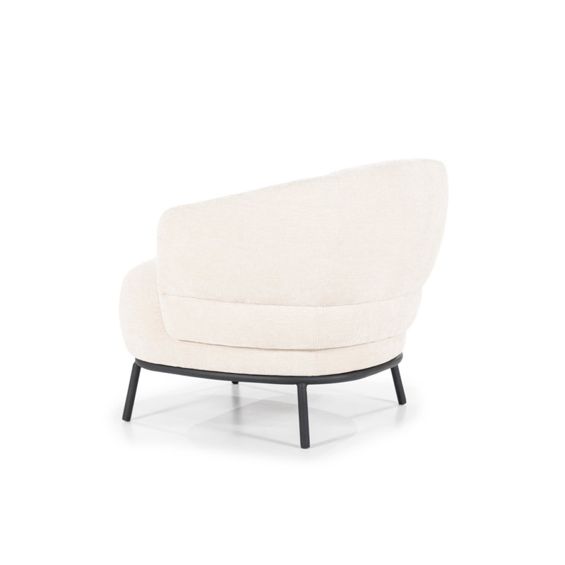 Swivel Barrel Chair, Beige Polyester