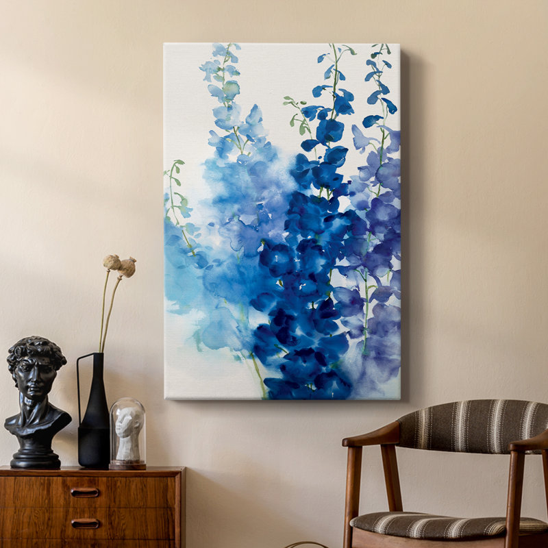 Delphinium II - galerie Cavas sur mesure, H 60 po x l 40 po