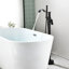 Robinet de baignoire autoportant Robinet pour salle de bain à fixation au sol - Poignée simple en laiton avec douche à main - débit élevé: 6 gallons par minute-107328686