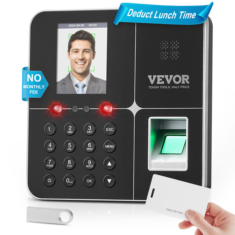 Time Clocks for Employees Small Business with Face, Fingerprint, RFID and PIN