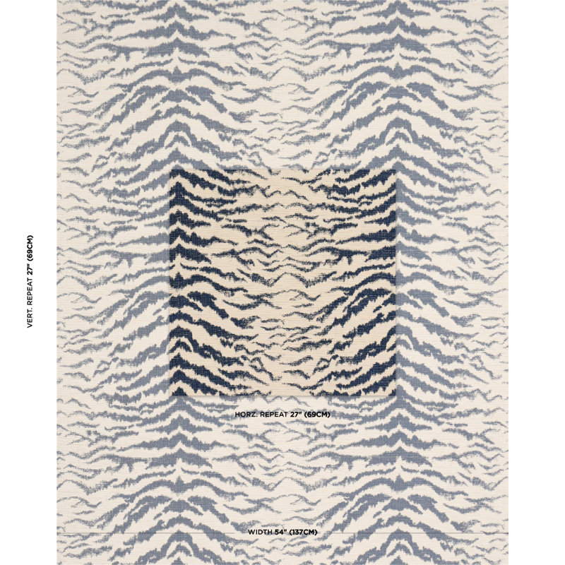 Shivalik Hills Tiger Fabric, Indigo