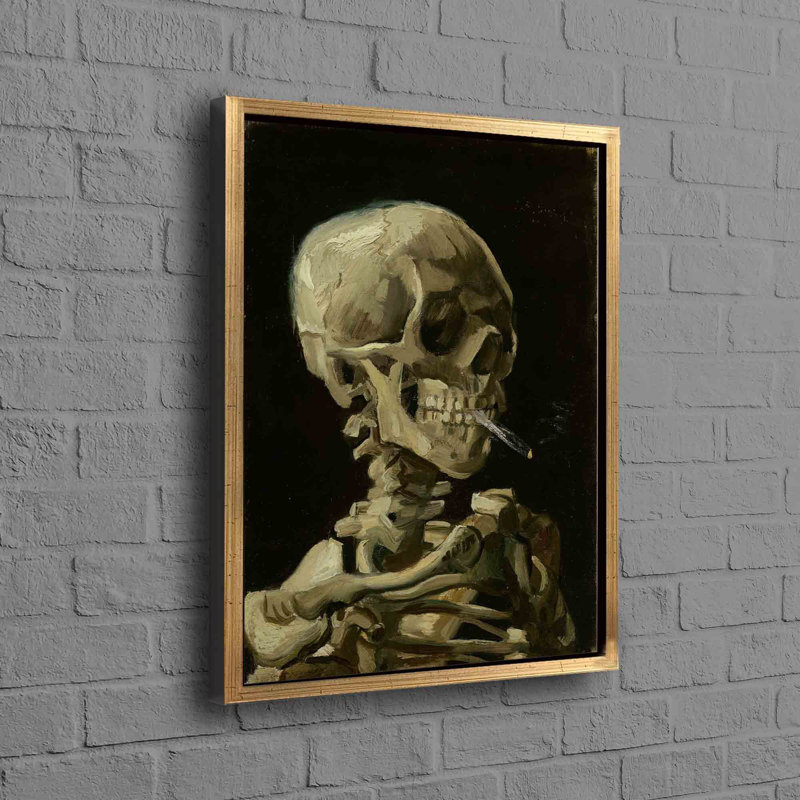Vincent Van Gogh, toile d'art squelette inspirée de fumée pour un décor moderne, Cadre flottant noir, H 61 po x l 37 po