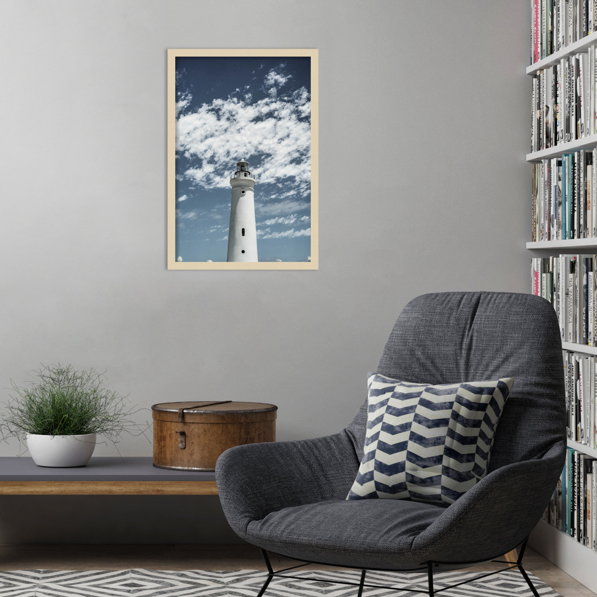 Cape Point Lighthouse by Shot by Clint Wood Framed Wall Art Print, Brown, 25" H x 17" W