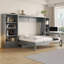 Grand lit escamotable avec compartiments de rangement à hauteur réglable et tablette, cadre de lit mural avec 1 tiroir, lit plateforme pliable multifonctionnel pour petit espace, chambre à coucher, chambre d'amis-709192265