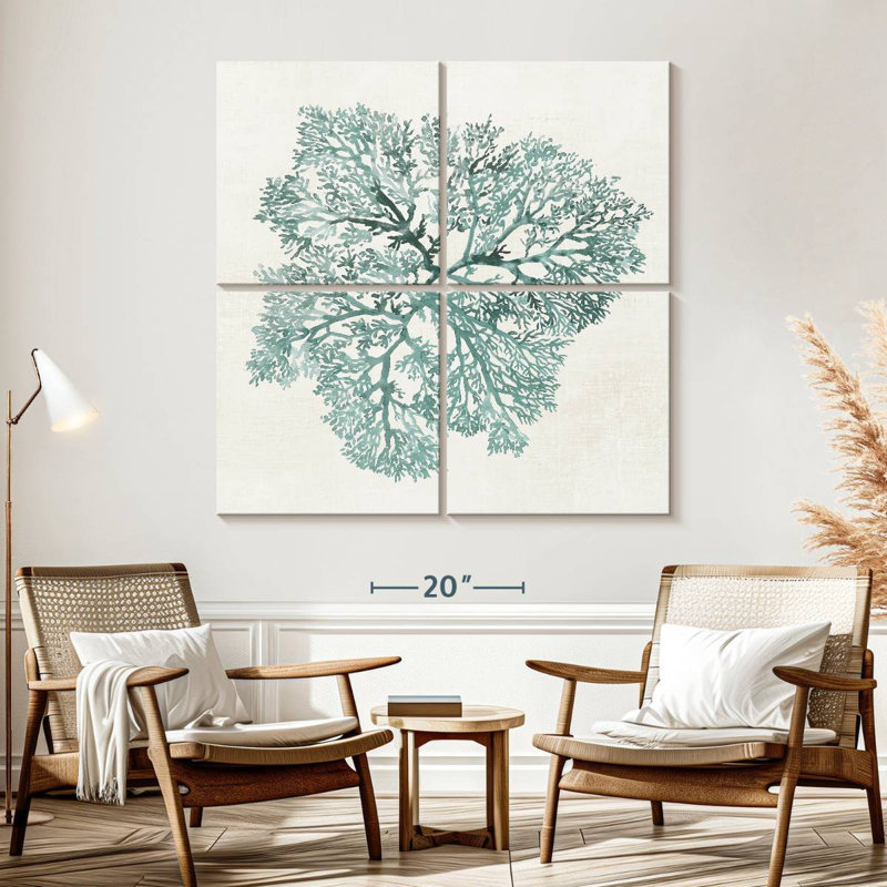 Corail Brampt sarcelle, H 57 po x l 57 po