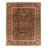 Mahabad Wool Oriental Area Rug in Beige/Green/Red