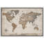 Rustic World Map Artwork, Office Pictures, Framed Canvas Giclee Print Wall Art-130451530-130451525
