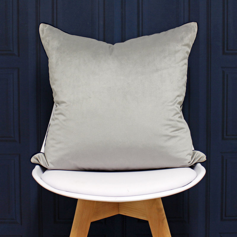 Oliver Square Throw, Pillow Cover Only - No Insert, Silver/Navy