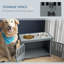 Gray Elevated Dog Feeding Station With Space - Promoting Dogs' Comfortable Eating Large Cabinet Bowls For Better Health