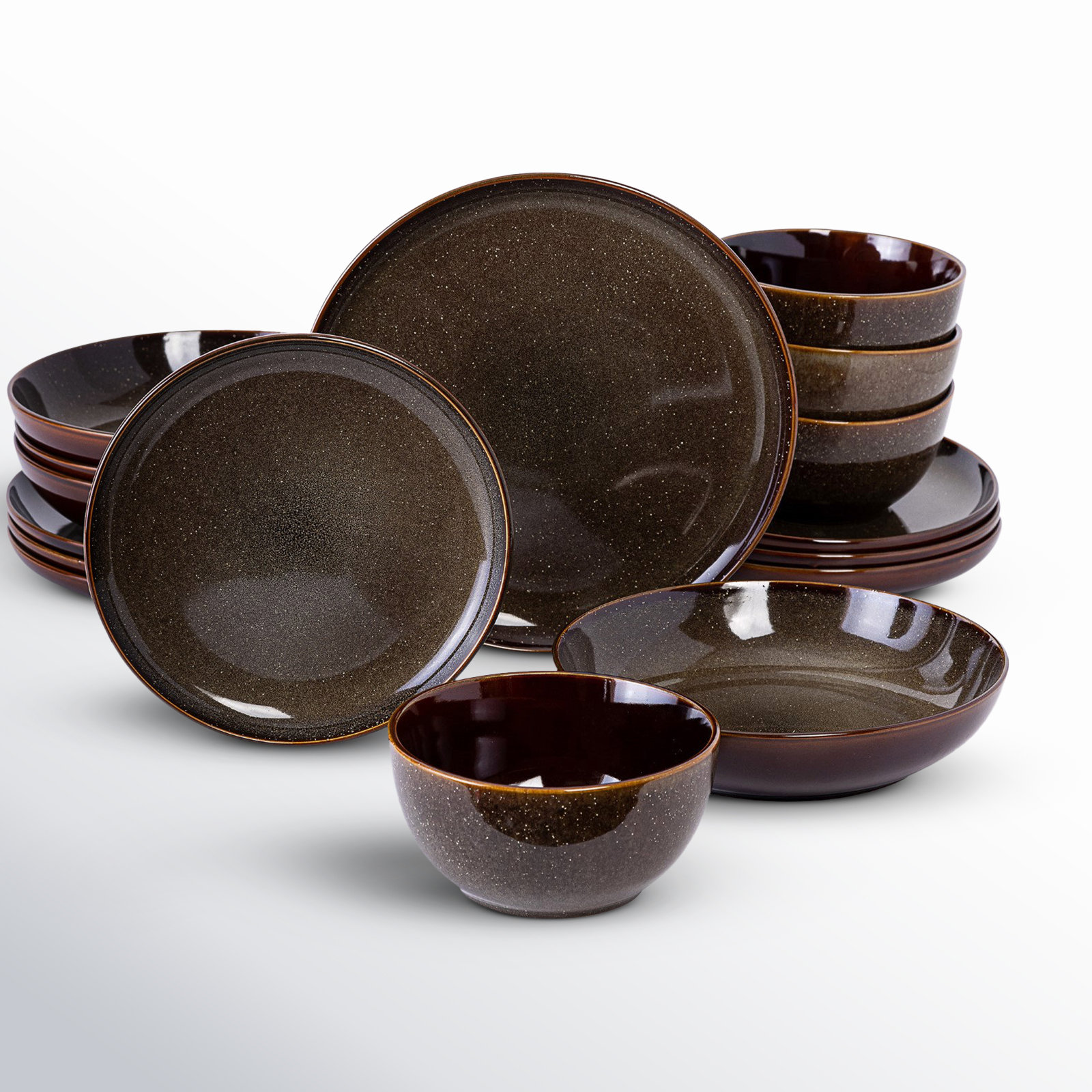 Gibson Elite Edwina 16 Piece Doible Bowl Dinnerware Set & Reviews | Wayfair
