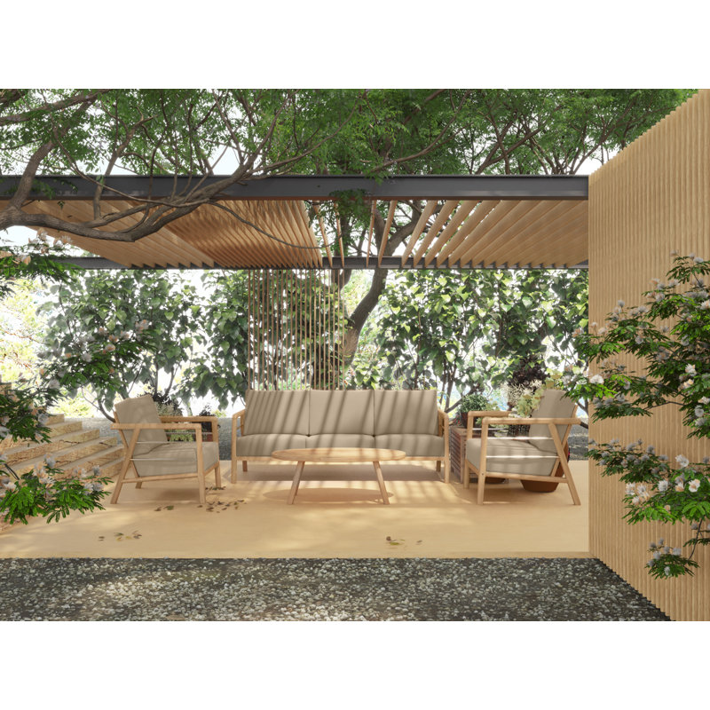Daniele 5 - Person Outdoor Seating Group with Cushions, Beige