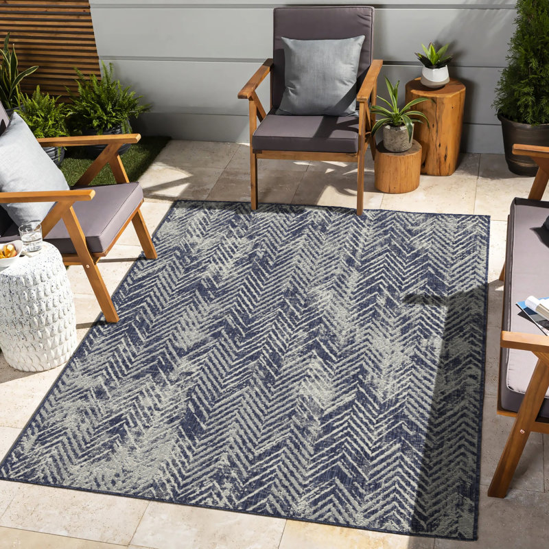 Tapis bleu en polypropylène, pour tous les décors intérieurs et extérieurs, Rectangle 5 pi x 7 pi