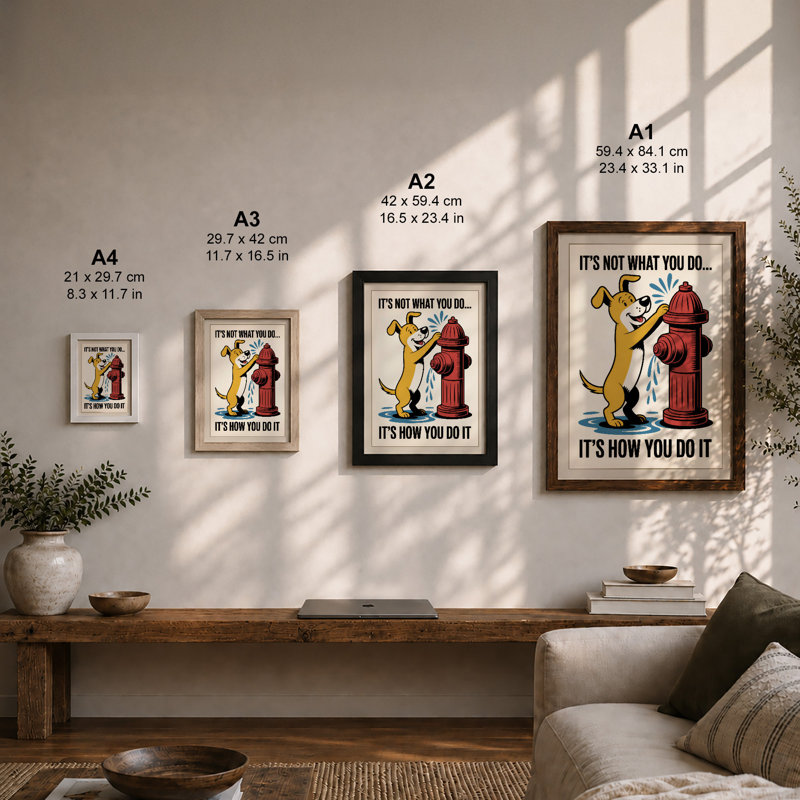 It's How You Do It Retro - Framed Print, A4 - 29.7 x 21.0 cm, White