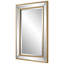  Miroir mural avec cadre biseauté H 32 po, motif classique de perles dorées