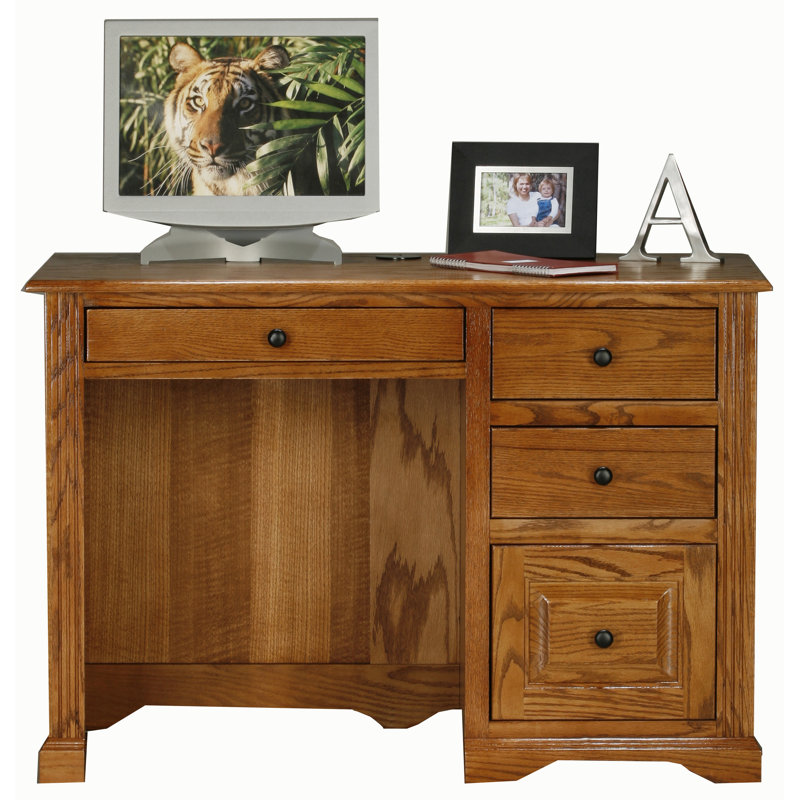 Rafeef Solid Wood Computer Desk, Medium Oak
