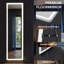 Miroir sur pied pleine longueur avec lumières DEL, miroir de plancher éclairé avec support et gradateur-714400389