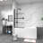 Bathtub Screen Panel Shower Door 180° Pivot, Black