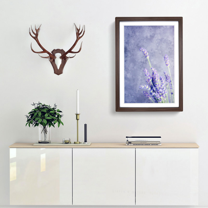 Pretty Purple Lavender - Framed Print, 63cm H x 45cm W x 2cm D, Walnut Framed