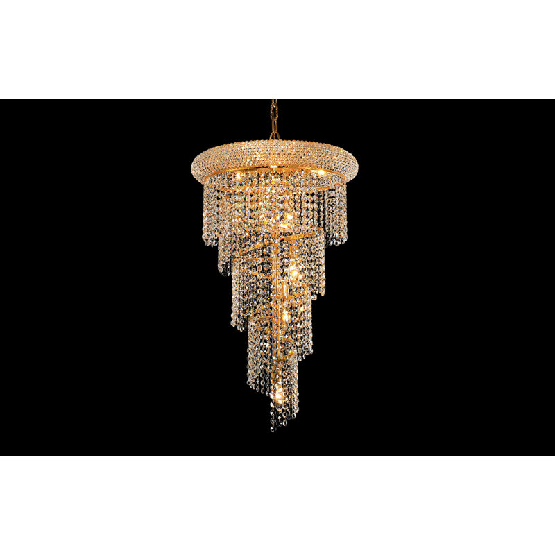 Zonia 8 - Light Dimmable Tiered Chandelier, Gold