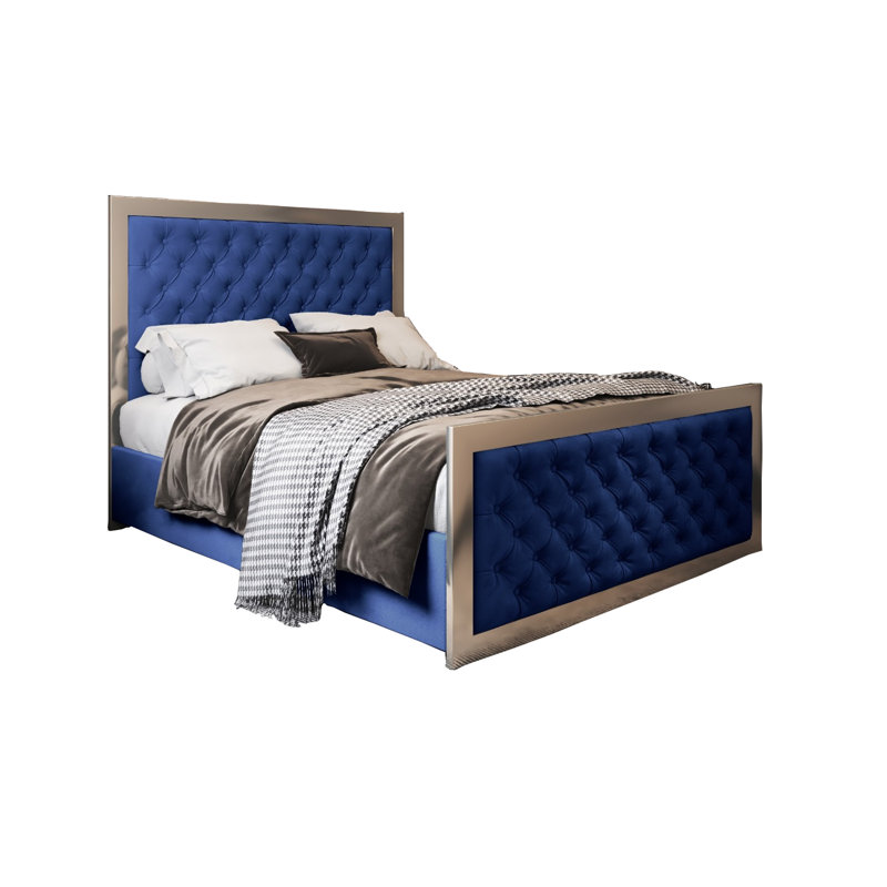 Aleeza Upholstered Bed, Single (3'), Blue