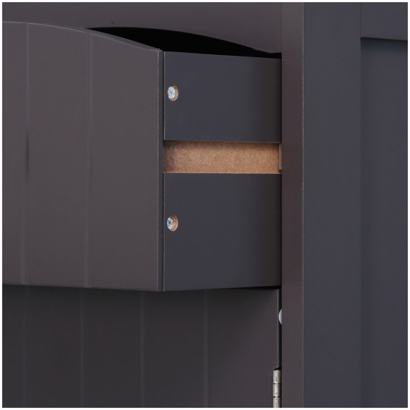 HOMCOM Bathroom Storage Cabinet, Free Standing Bathroom Storage Unit, Tall Linen Tower with 3-Tier Shelves and Drawer, Brown